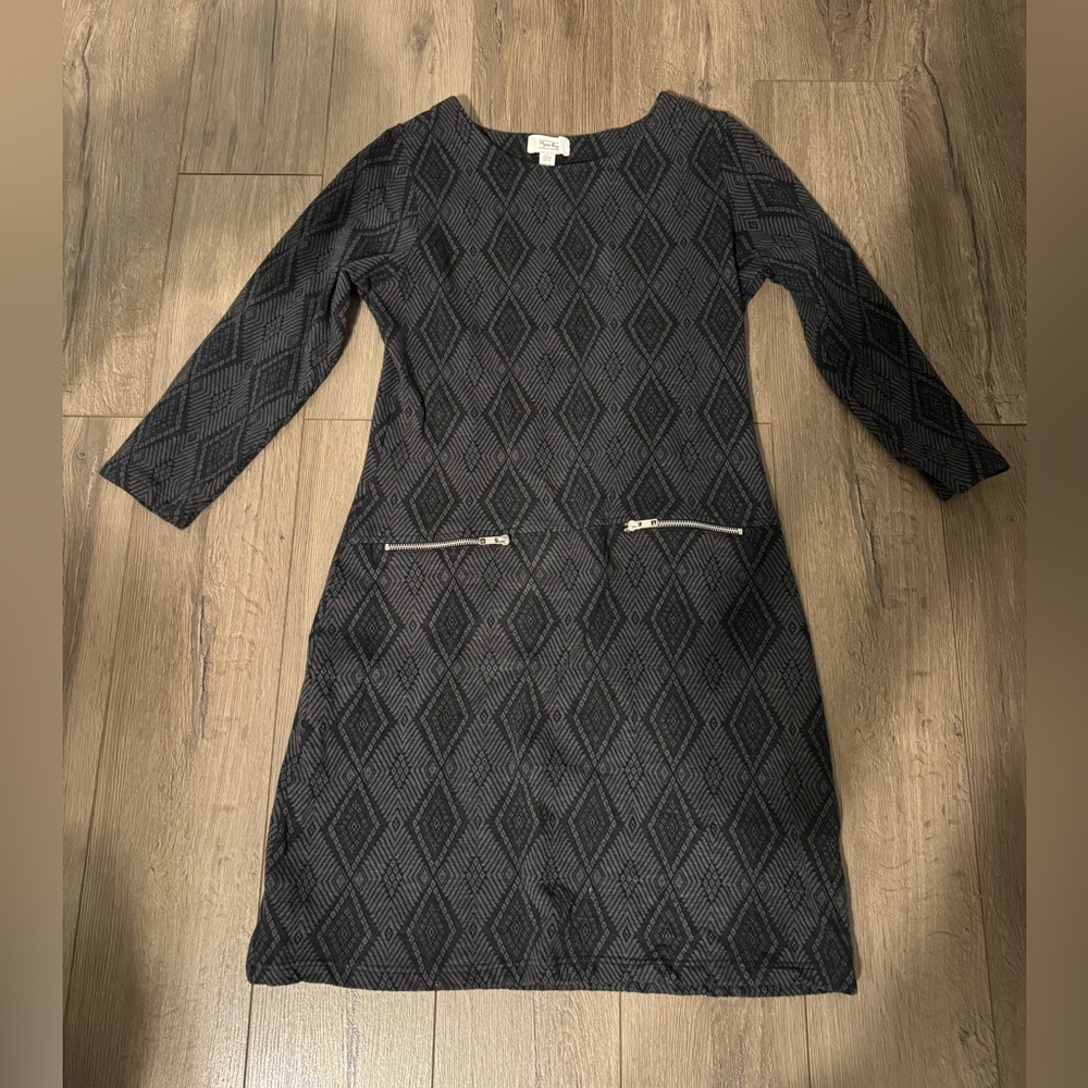 Mini Dress - size large - gray and black - new without tags